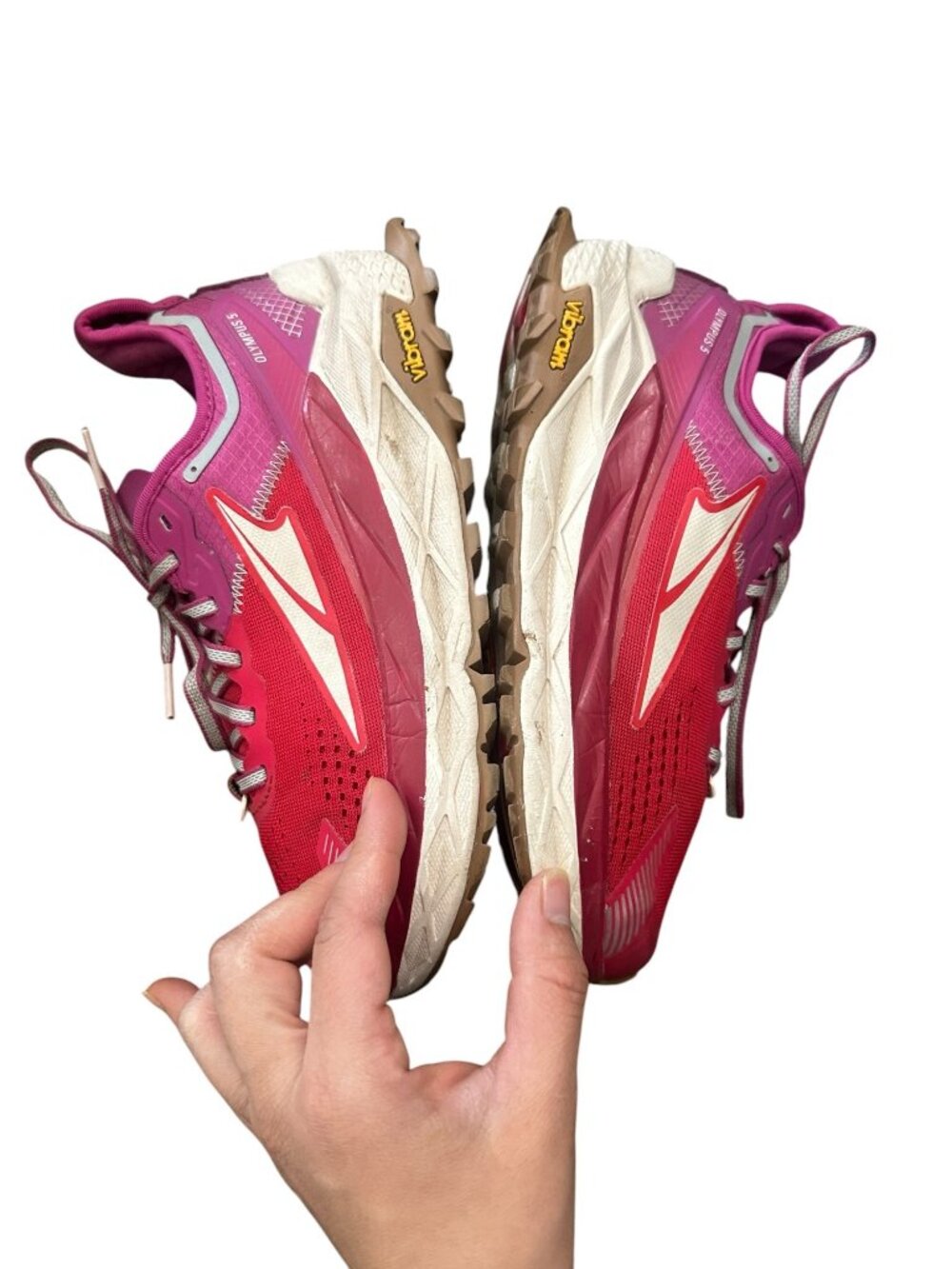 Altra Vibram Olympus 5 Running Sneaker Shoes Women 7.5 Red Trail Workout Gorpcor - Picture 8 of 16